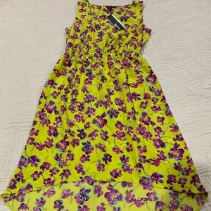 Daisy Fuentes Neón yellow combo dress Sz Small NWT